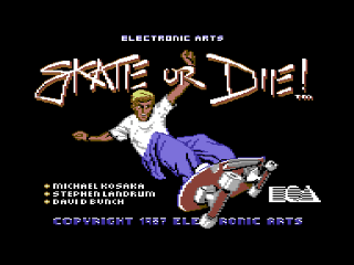 Skate or Die title screen for Commodore 64